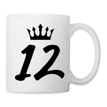 12 Zahl Krone - Tasse - Weiß - Rechts