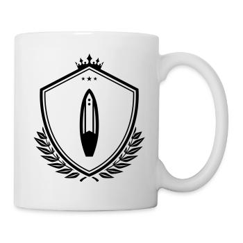 Surfbrett wappen - Tasse - Weiß - Rechts