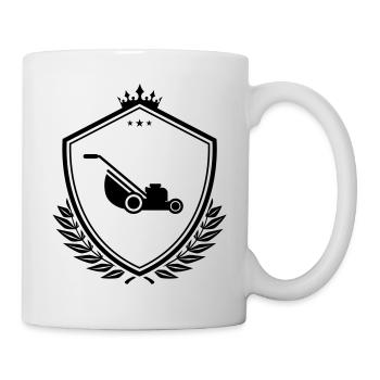 Rasenmäher icon wappen - Tasse - Weiß - Rechts