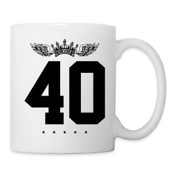 40 Zahl Krone - Tasse - Weiß - Rechts