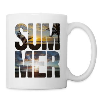 Summer, sunset by the sea, palm trees - Mug - white - Right