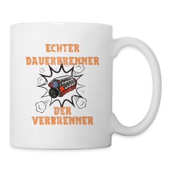 Echter Dauerbrenner der Verbrenner Shirt Auto PKW - Tasse - Weiß - Rechts