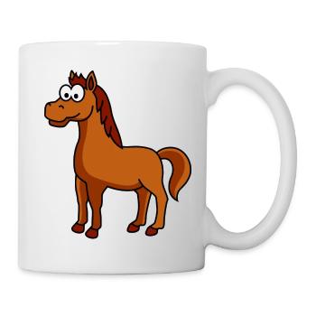 Pferd Comic Tier - Tasse - Weiß - Rechts