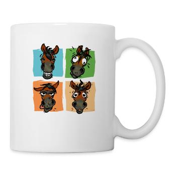 Trombines de chevaux - Mug blanc - blanc - Droite