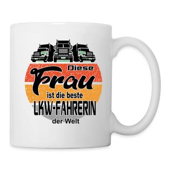 Beste LKW Fahrerin Lastkraftwagen Brummi Truck - Tasse - Weiß - Rechts