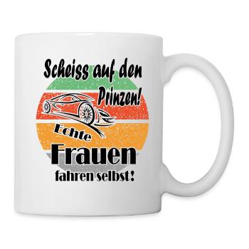 Frauen Auto fahren Autofahrerinnen - Tasse - Weiß - Rechts