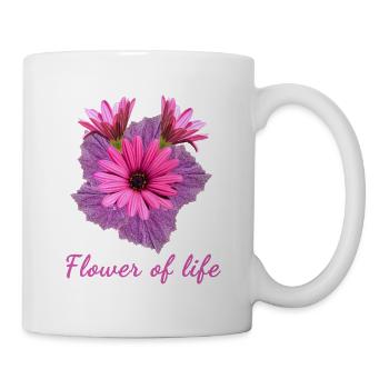 Fleur rose Bornholmargerite, feuille pourpre - Mug blanc - blanc - Droite