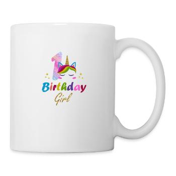 joyeux anniversaire 1 an fille licorne - Mug blanc - blanc - Droite