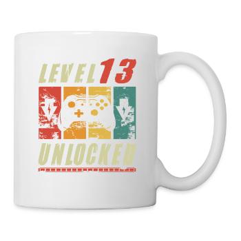 Level 13 Unlocked Gamer Turning 13th Birthday Gift - Mug - white - Right