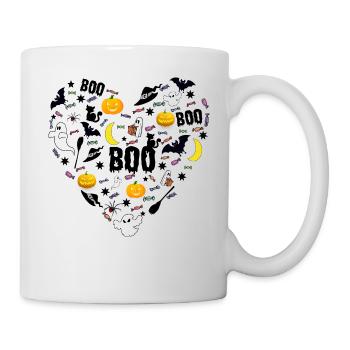 Halloween Herz - Tasse - Weiß - Rechts