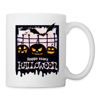 Halloween Pumpkin Bat, Halloween Costume - Mug - white - Right