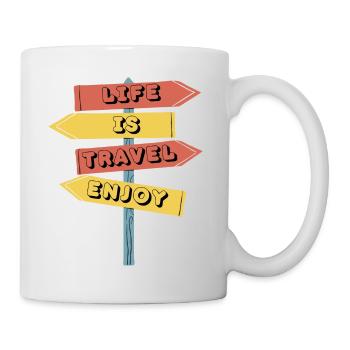 Life is travel enjoy - Mug blanc - blanc - Droite