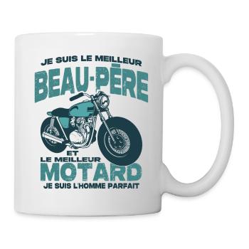 Le meilleur motard et le meilleur beau-père - Mug blanc - blanc - Droite