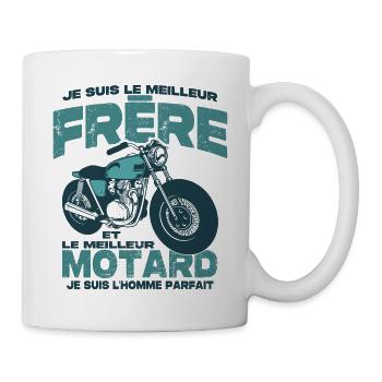 Le meilleur motard et le meilleur frère - Mug blanc - blanc - Droite