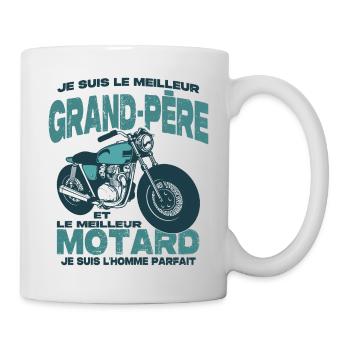 Le meilleur motard et le meilleur grand-père - Mug blanc - blanc - Droite