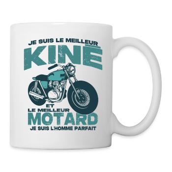 Le meilleur motard et le meilleur kiné - Mug blanc - blanc - Droite