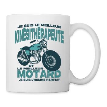 Le meilleur motard et le meilleur kinésitherapeute - Mug blanc - blanc - Droite