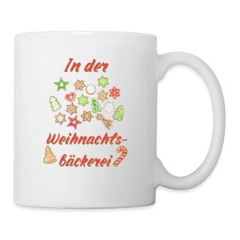 Weihnachtsbäckerei Plätzchen Spruch zu Weihnachten - Tasse - Weiß - Rechts