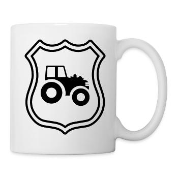 Traktor Symbol Wappen - Tasse - Weiß - Rechts
