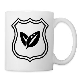 Blatt Ökologie Wappen - Tasse - Weiß - Rechts