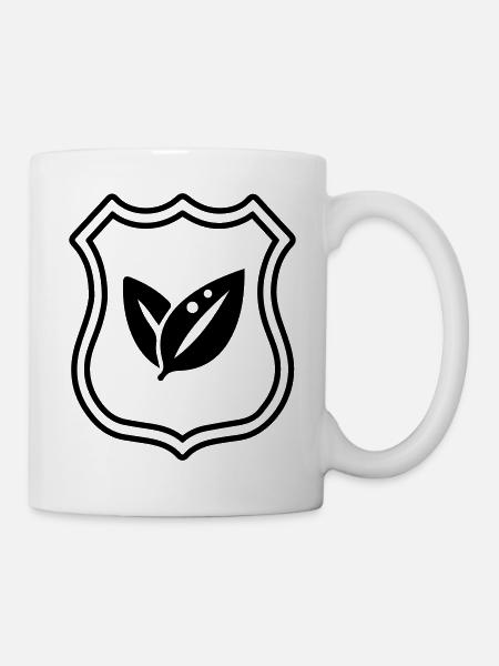 Blatt Ökologie Wappen - Tasse - Weiß
