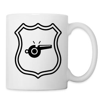 Trillerpfeife Pfeife Wappen - Tasse - Weiß - Rechts