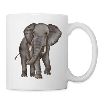 Aquarelle d’éléphant - Mug blanc - blanc - Droite
