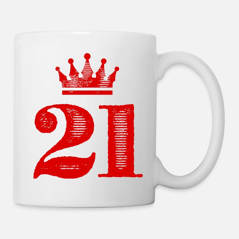 21 Number crown - Mug - white
