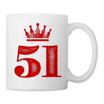 51 Zahl Krone - Tasse - Weiß - Rechts