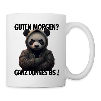 Guten Morgen? Ganz dünnes Eis! Lustiger Pandabär - Tasse - Weiß - Rechts