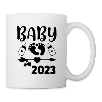 Bébé 2023 Grossesse annonce la naissance du bébé - Mug blanc - blanc - Droite