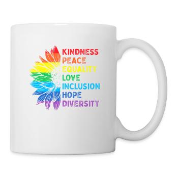 Paix Amour Diversité Inclusion Egalité Humanité - Mug blanc - blanc - Droite