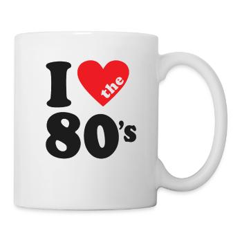 I Love the 80s Retro Karneval 80er Mottoparty - Tasse - Weiß - Rechts