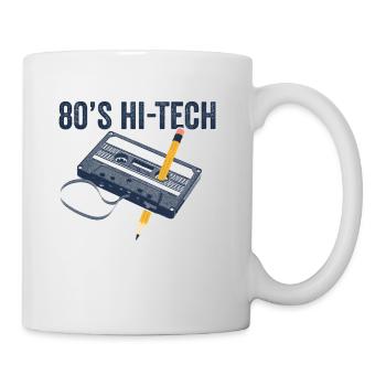 80er Jahre 90er Jahre Kassette Stift Retro Lustig - Tasse - Weiß - Rechts