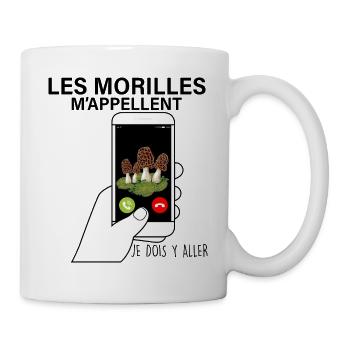 Morilles Citation Drôle Champignons Homme et Femme - Mug blanc - blanc - Droite