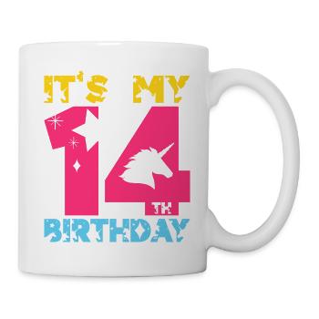 IT'S MY 14TH BIRTHDAY UNICORN 14TH BIRTHDAY - Mug - white - Right