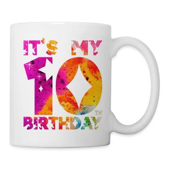 10E ANNIVERSAIRE LICORNE C’EST MON 10E ANNIVERSAIRE - Mug blanc - blanc - Droite