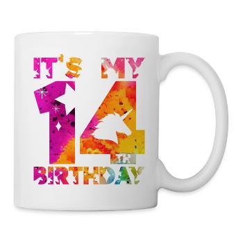 14TH BIRTHDAY UNICORN IT'S MY 14TH BIRTHDAY - Mug - white - Right