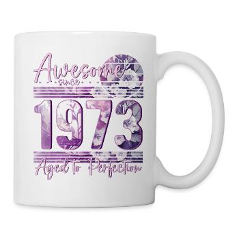 1973 Born birthday women - Mug - white - Right