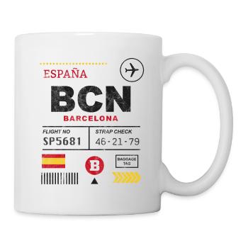 Barcelona airport tag - Mug - white - Right