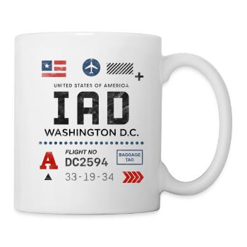 Etikett des Flughafens Washington - Tasse - Weiß - Rechts