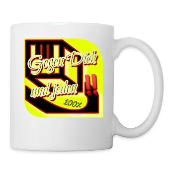 Gegen dich und jeden‼️ - 100% - Club WoW - Tasse - Weiß - Rechts