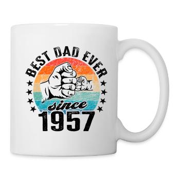 Bester Papa der Welt seit 1957 Vatertag Geburtstag - Tasse - Weiß - Rechts