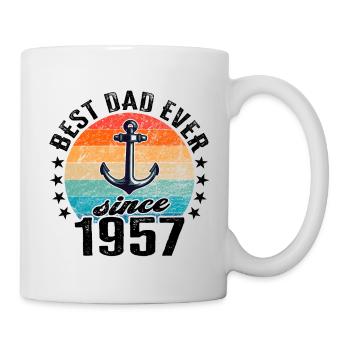 Meilleur père du monde depuis 1957 présentateur - Mug blanc - blanc - Droite
