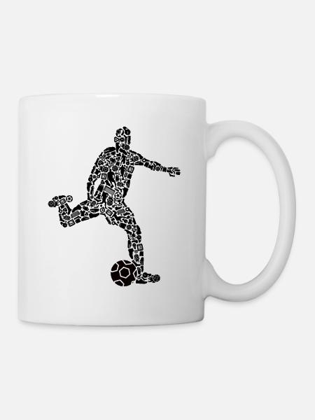 Fußballer Symbole Fußballspieler Jungen Fußball - Tasse - Weiß