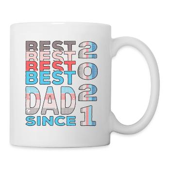 Meilleur papa du monde depuis l’anniversaire de la fête des pères 2021 - Mug blanc - blanc - Droite