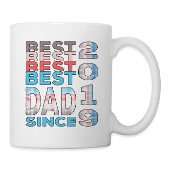 Bester Papa der Welt seit 2019 Vatertag Geburtstag - Tasse - Weiß - Rechts