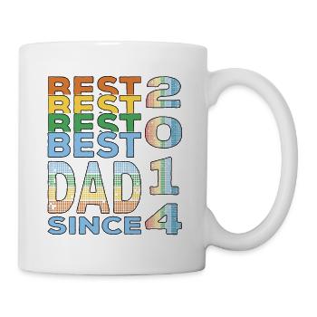 Bester Papa der Welt seit 2014 Vatertag Geburtstag - Tasse - Weiß - Rechts