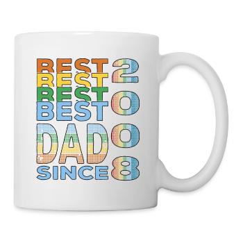 Bester Papa der Welt seit 2008 Vatertag Geburtstag - Tasse - Weiß - Rechts