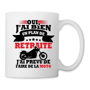 Plan de retraite faire de la moto - Mug blanc - blanc - Droite